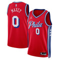 Philadelphia 76ers Statement Edition Swingman Jersey - Red - Tyrese Maxey product image 1, provided for visual reference and