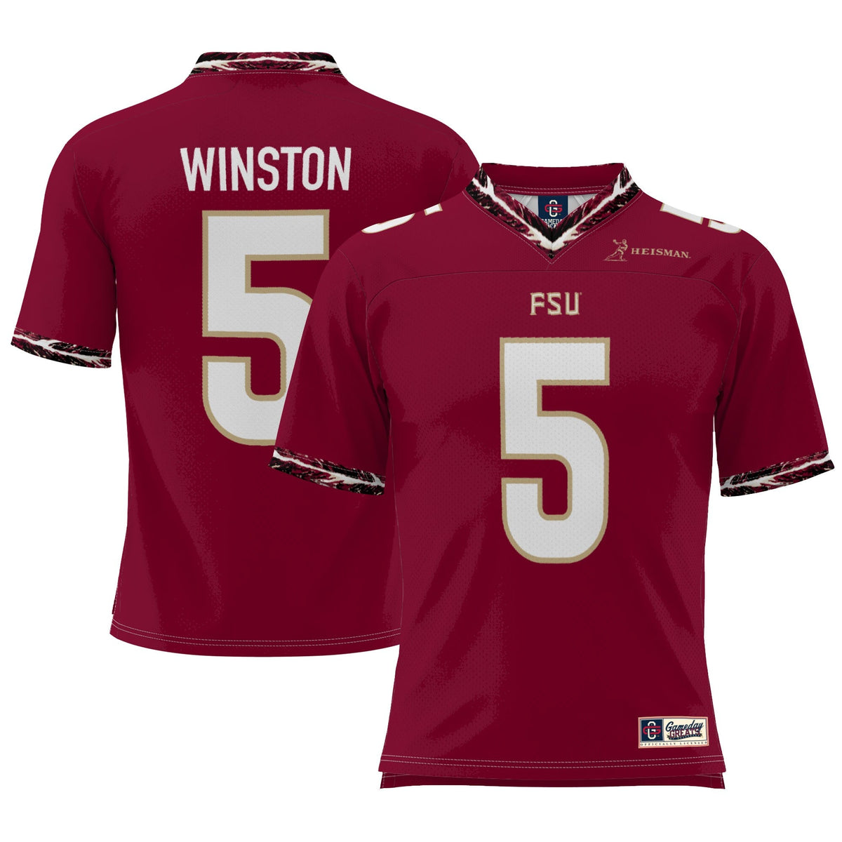 Jameis Winston Garnet Florida State Seminoles Heisman Football Jersey product image 1, provided for visual reference and