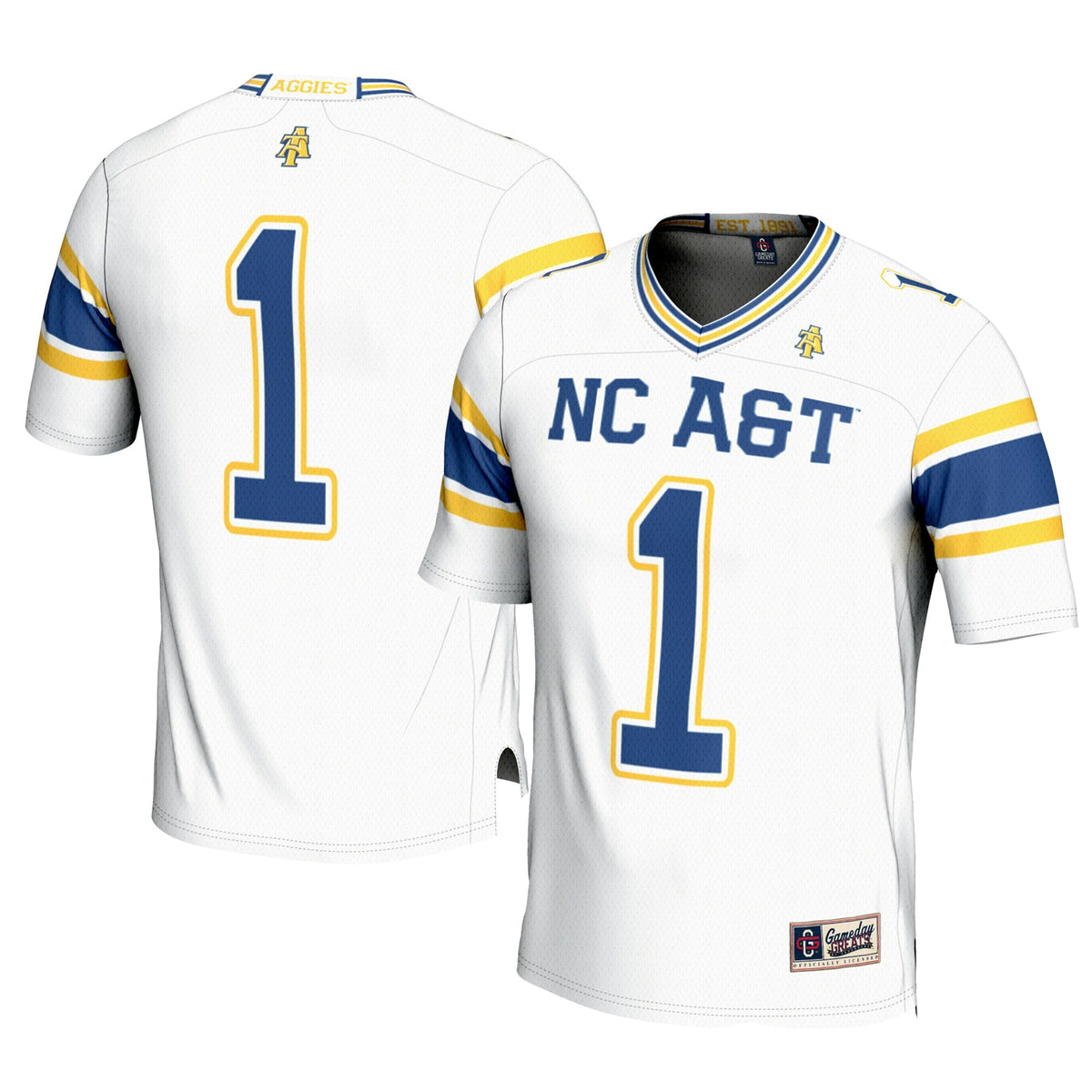#1 North Carolina A&T Aggies Football Jersey - White product image 2, provided for visual reference and product detail review