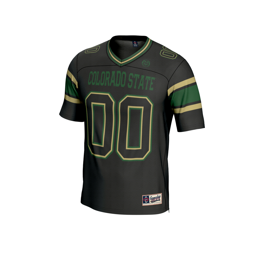 Colorado State Rams Personalized Football Fashion Jersey - Black product image 3, provided for visual reference and product