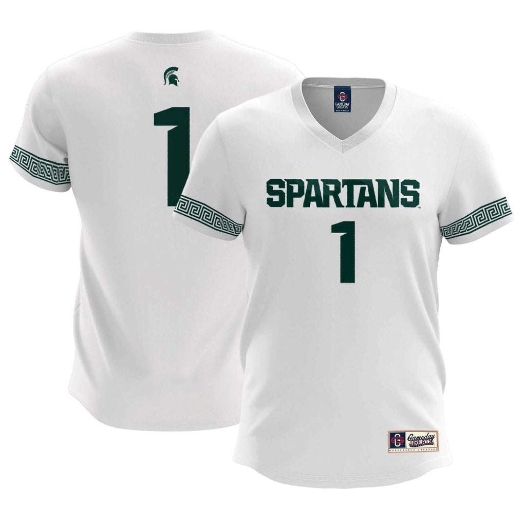 #1 Michigan State Spartans Lightweight Soccer Team Jersey - White product image 1, provided for visual reference and product
