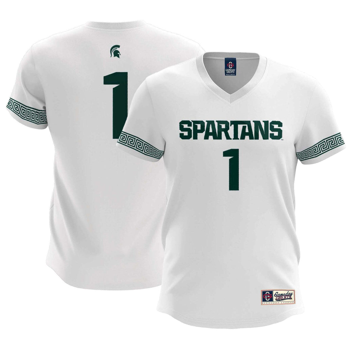 #1 Michigan State Spartans Lightweight Soccer Team Jersey - White product image 1, provided for visual reference and product