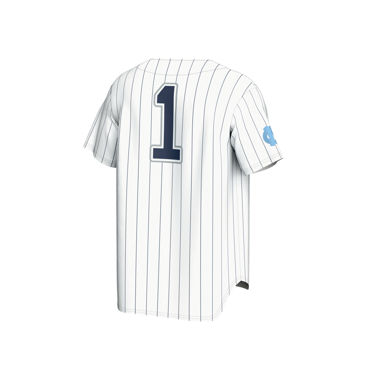 #1 North Carolina Tar Heels Lightweight Baseball Fashion Jersey - White product image 4, provided for visual reference and