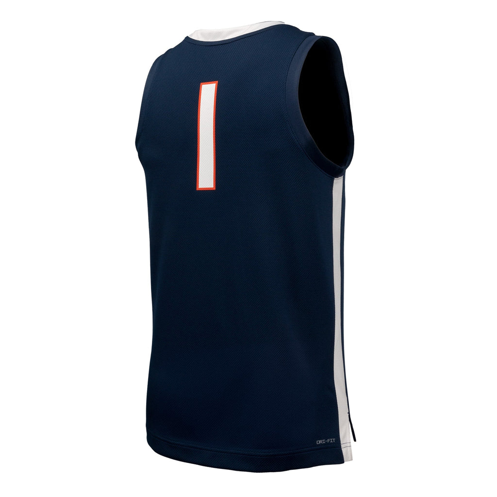 Navy Virginia Cavaliers Replica Basketball Jersey product image 4, provided for visual reference and product detail review