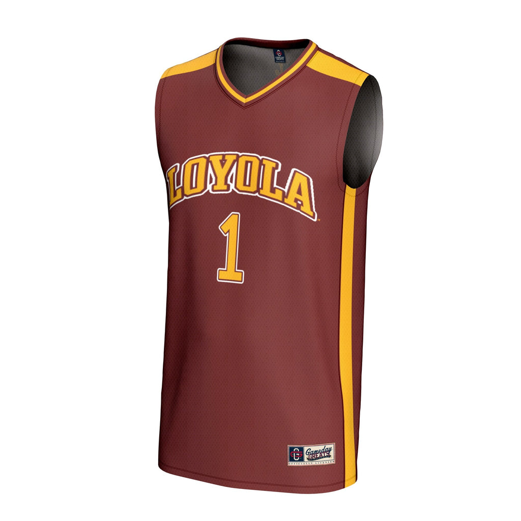 #1 Loyola Chicago Ramblers Lightweight Basketball Fashion Jersey - Maroon product image 3, provided for visual reference and
