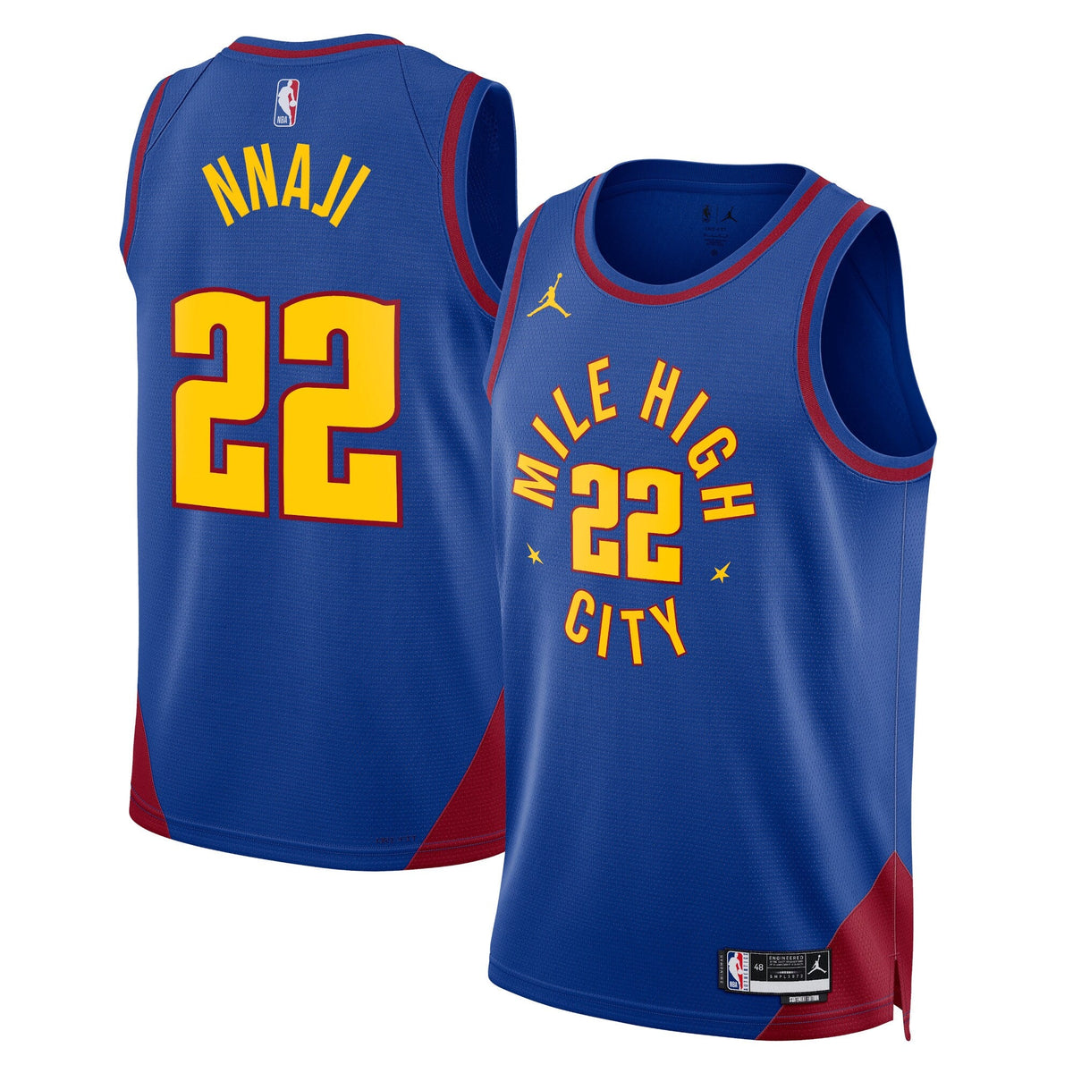 Denver Nuggets Statement Edition Swingman Jersey - Blue - Zeke Nnaji product image 1, provided for visual reference and