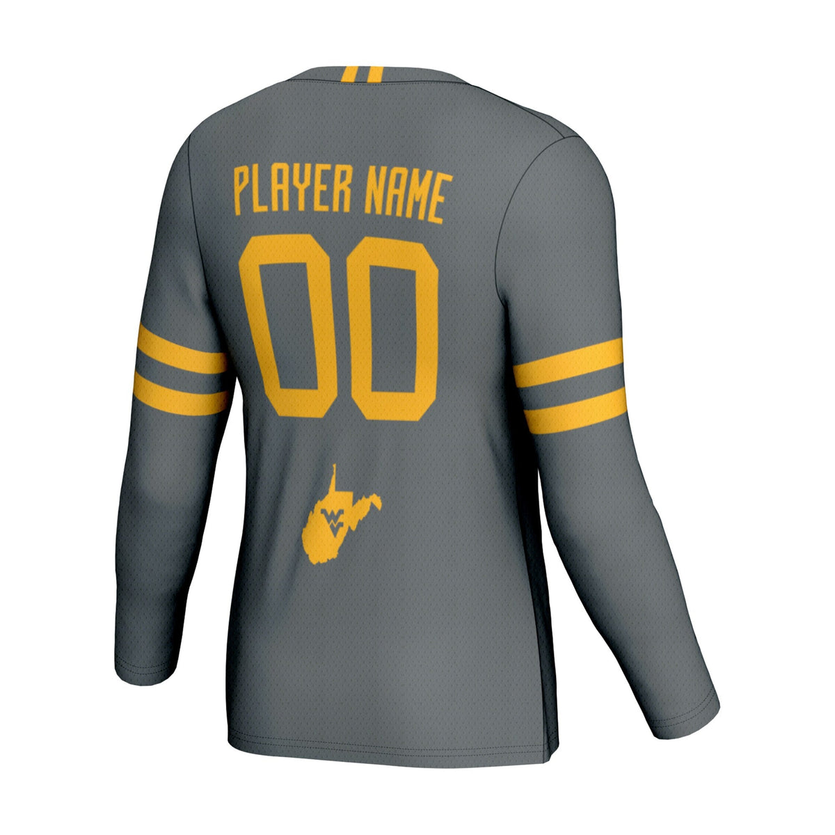 West Virginia Mountaineers NIL Pick-A-Player Lightweight Volleyball Jersey - Gray product image 4, provided for visual