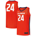 #24 Illinois Fighting Illini Replica Basketball Jersey - Orange product image 1, provided for visual reference and product