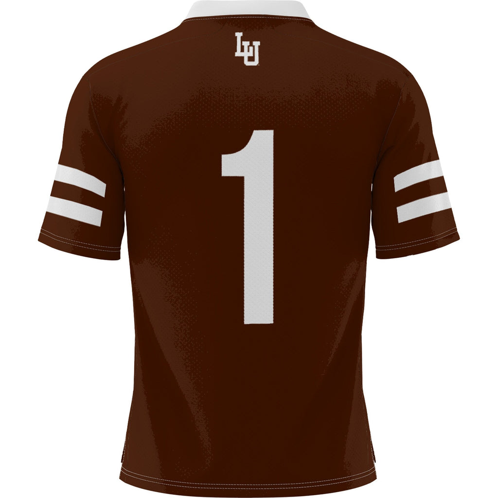 #1 Lehigh Mountain Hawks Football Jersey - Brown product image 4, provided for visual reference and product detail review