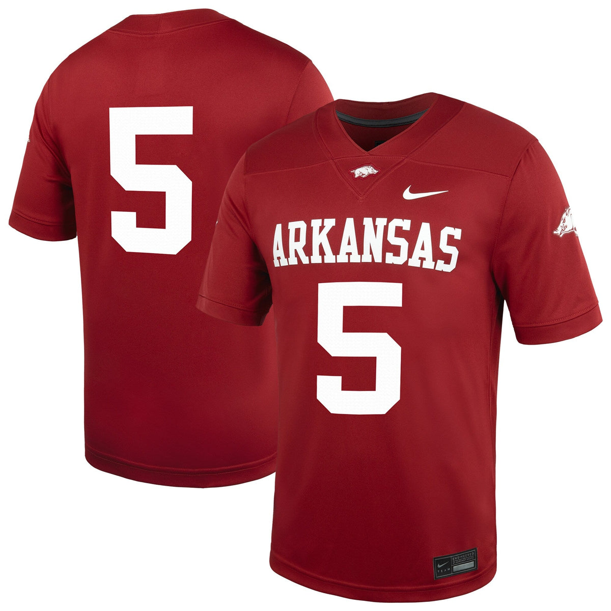 #5 Arkansas Razorbacks Untouchable Football Jersey – Cardinal product image 2, provided for visual reference and product