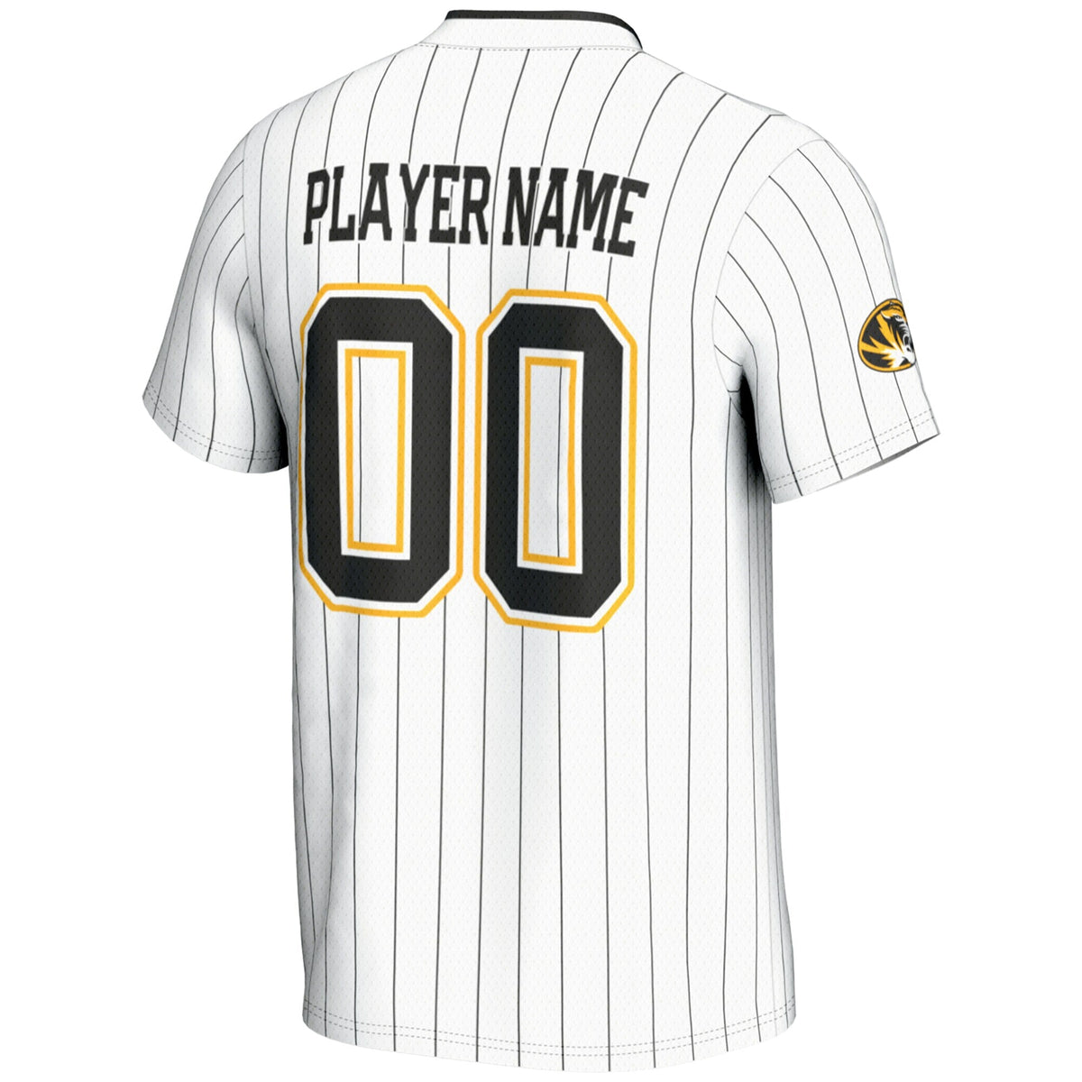 Missouri Tigers NIL Pick-A-Player Lightweight Softball Jersey - White product image 4, provided for visual reference and