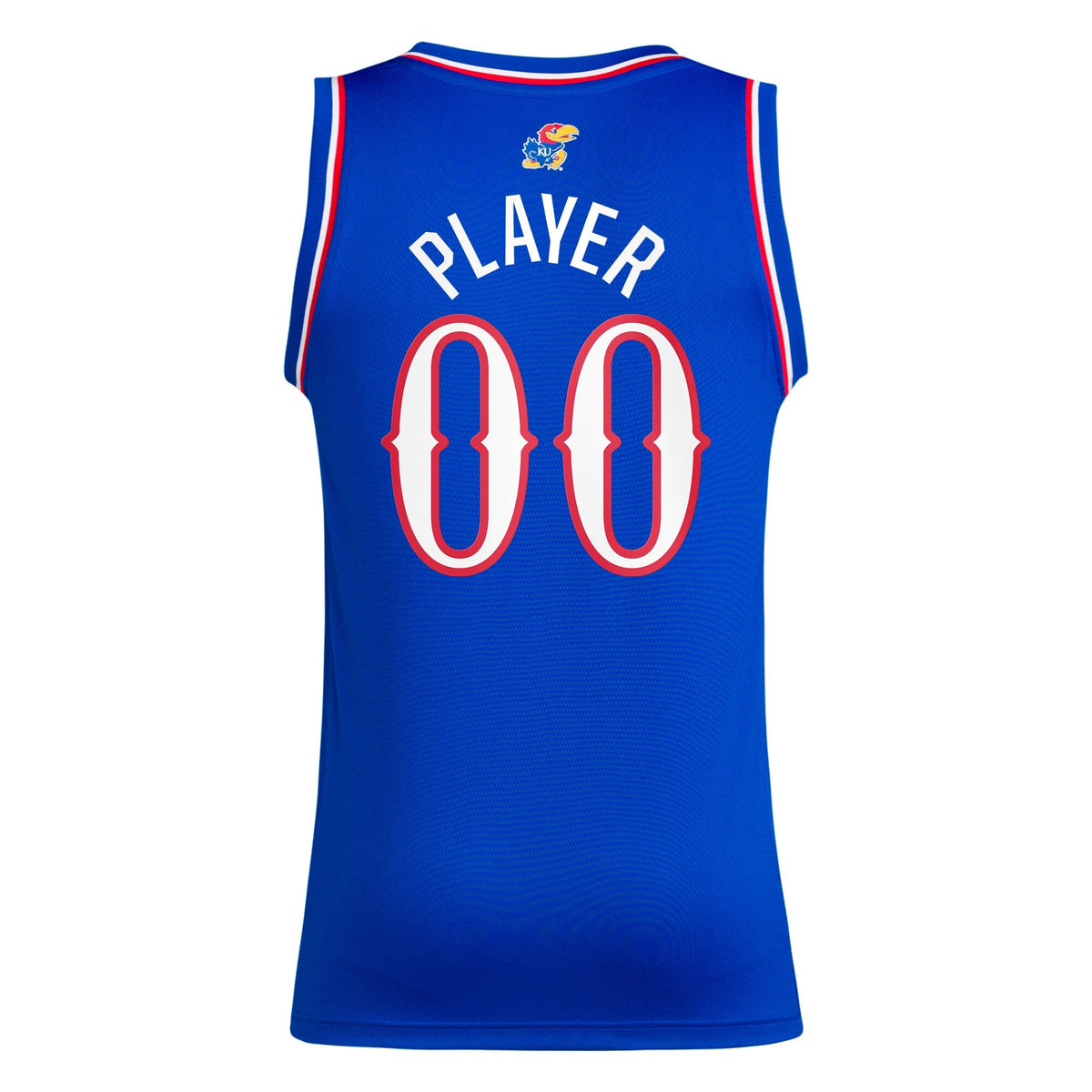 Kansas Jayhawks Pick-A-Player NIL Basketball Jersey - Royal product image 4, provided for visual reference and product