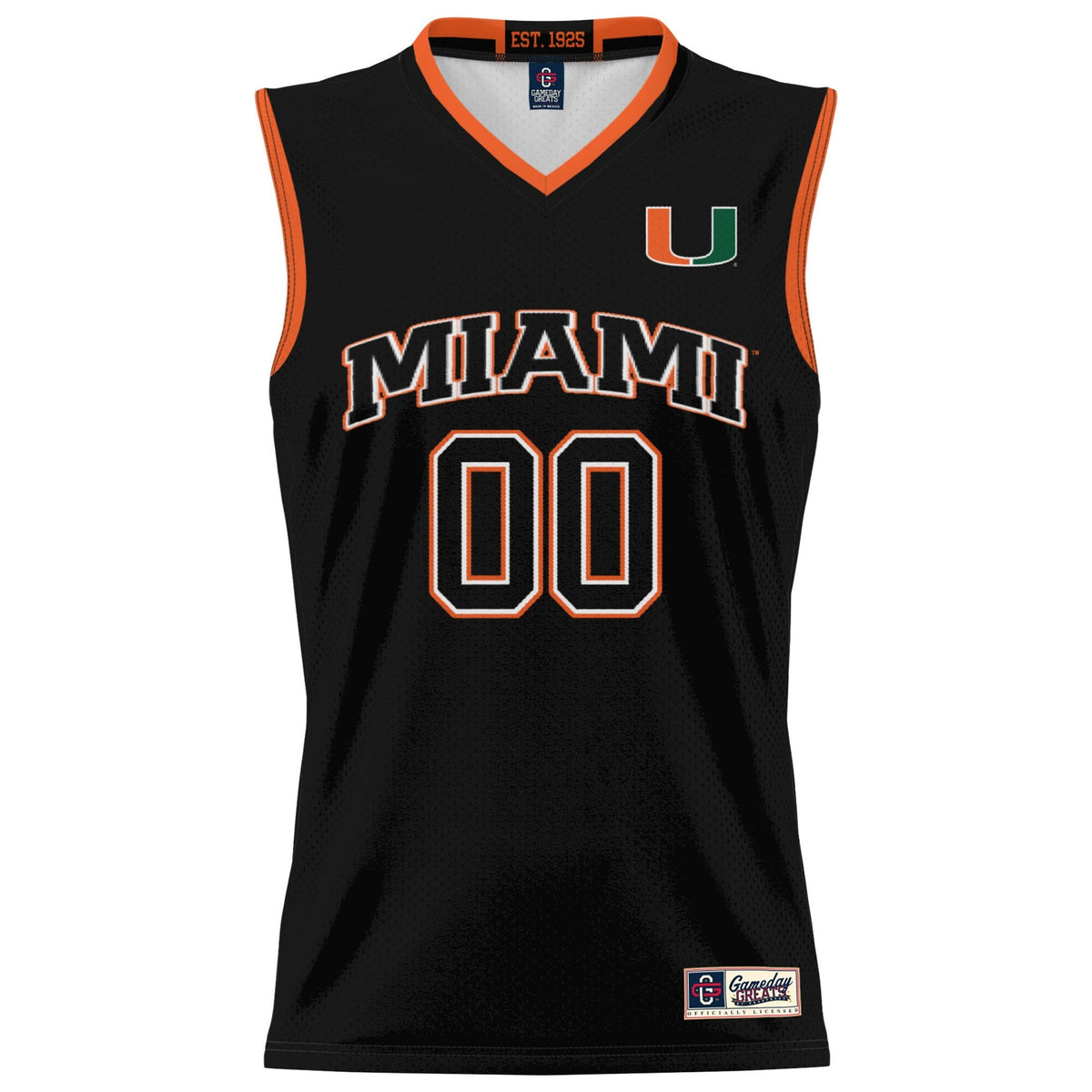 Miami Hurricanes NIL Pick-A-Player Lightweight Basketball Jersey - Black product image 3, provided for visual reference and