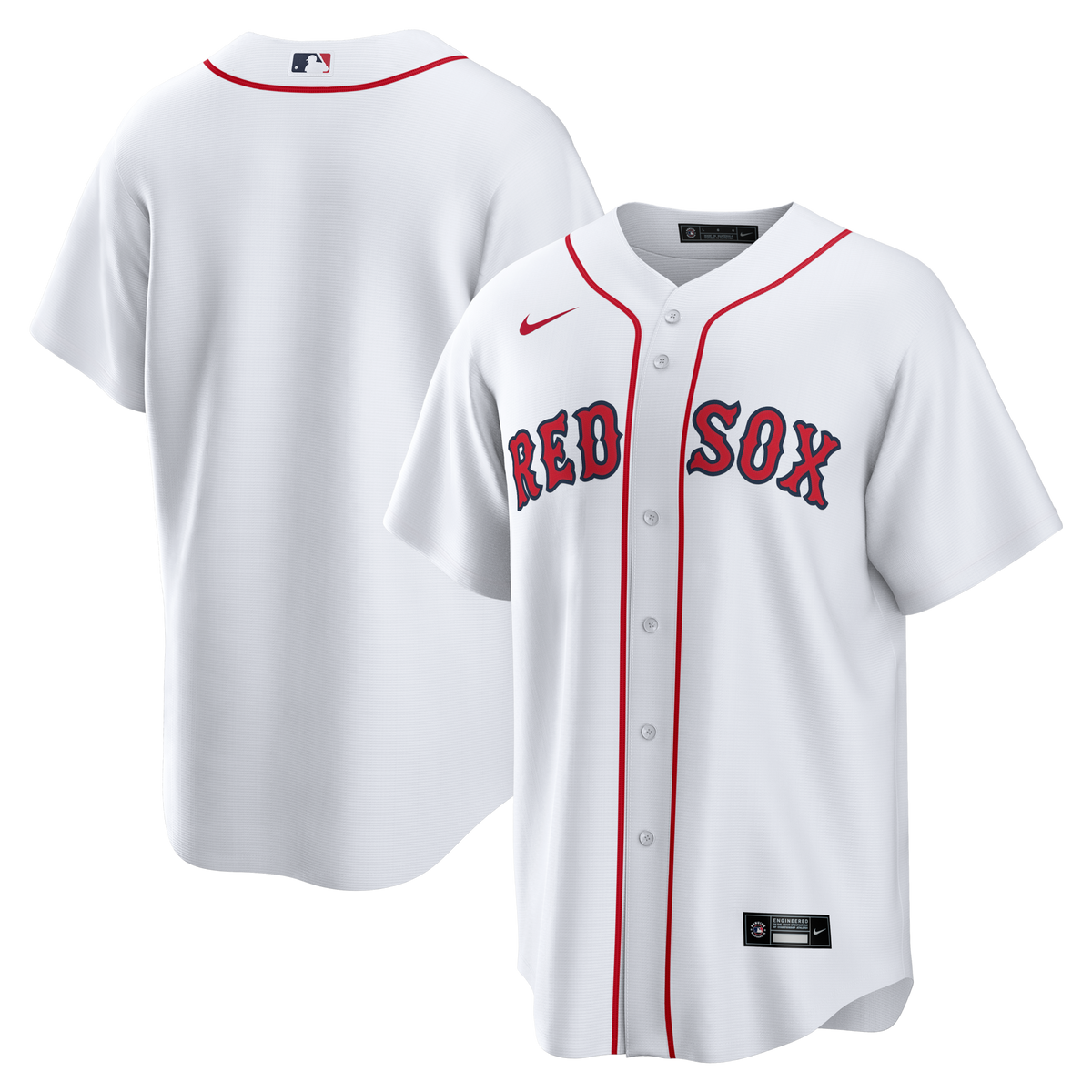 Boston Red Sox White Home Big & Tall Replica Jersey product image 2, provided for visual reference and product detail review