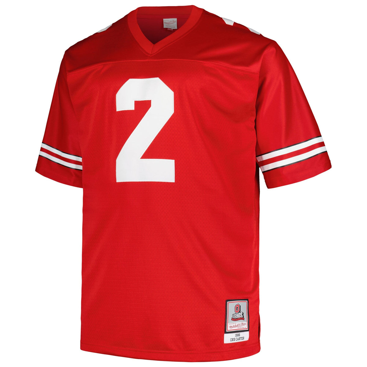 Cris Carter Scarlet Ohio State Buckeyes Big & Tall Legacy Jersey product image 3, provided for visual reference and product