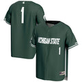 #1 Michigan State Spartans Lightweight Baseball Jersey - Green product image 1, provided for visual reference and product