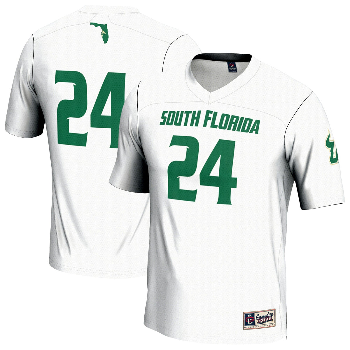 #24 South Florida Bulls Lightweight Lacrosse Jersey - White product image 1, provided for visual reference and product