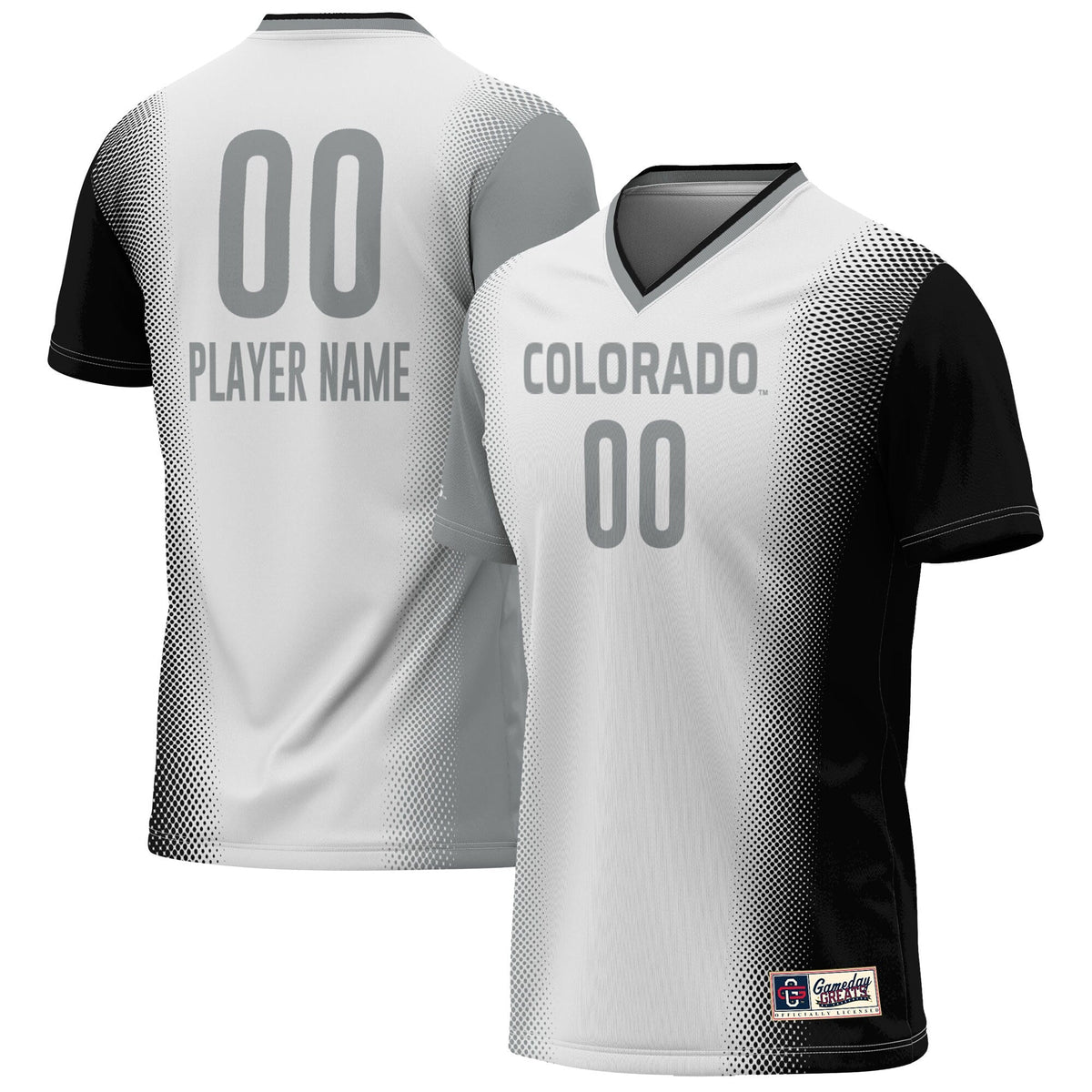Colorado Buffaloes Pick-A-Player NIL Lightweight Soccer Jersey - White product image 2, provided for visual reference and