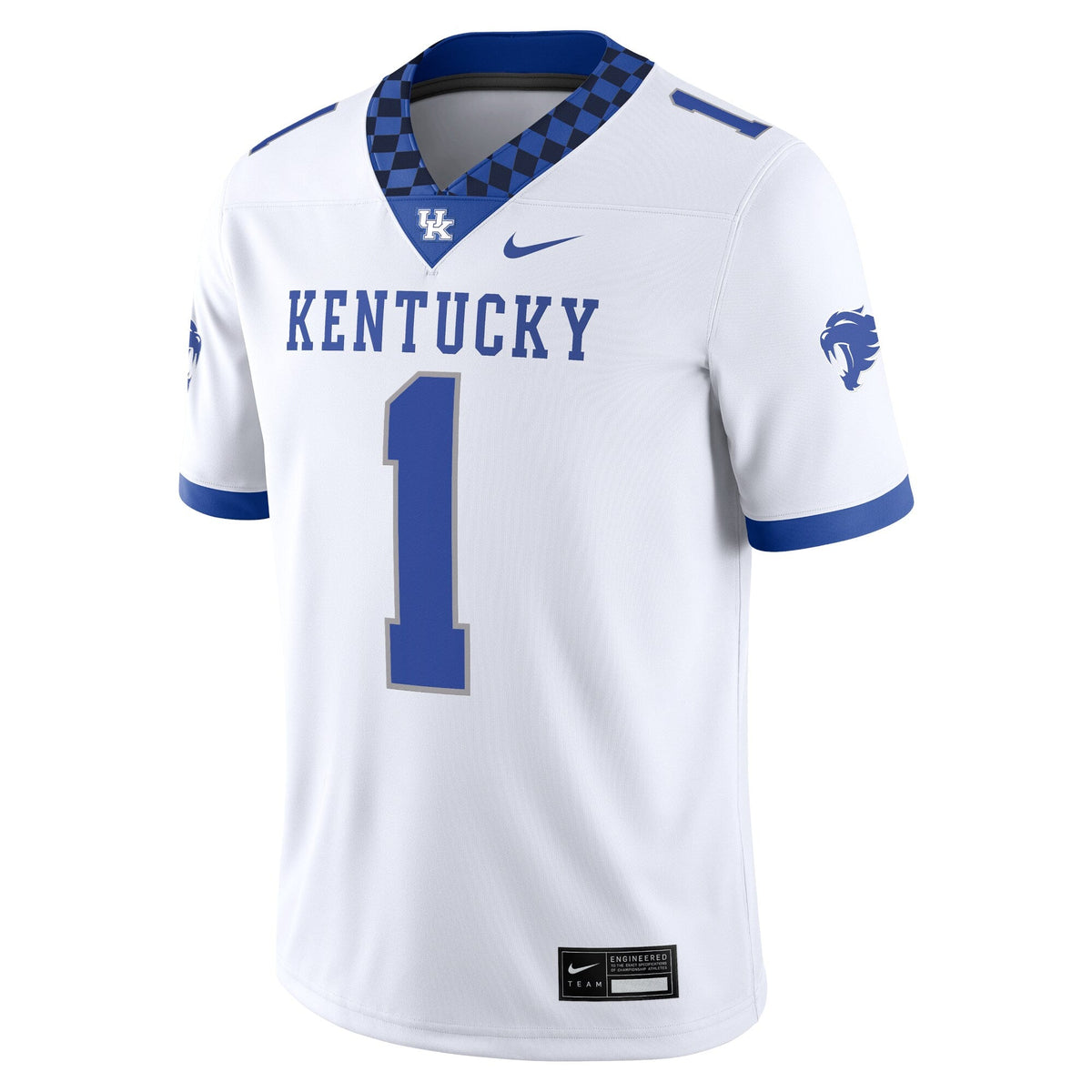 #1 White Kentucky Wildcats Game Jersey product image 3, provided for visual reference and product detail review