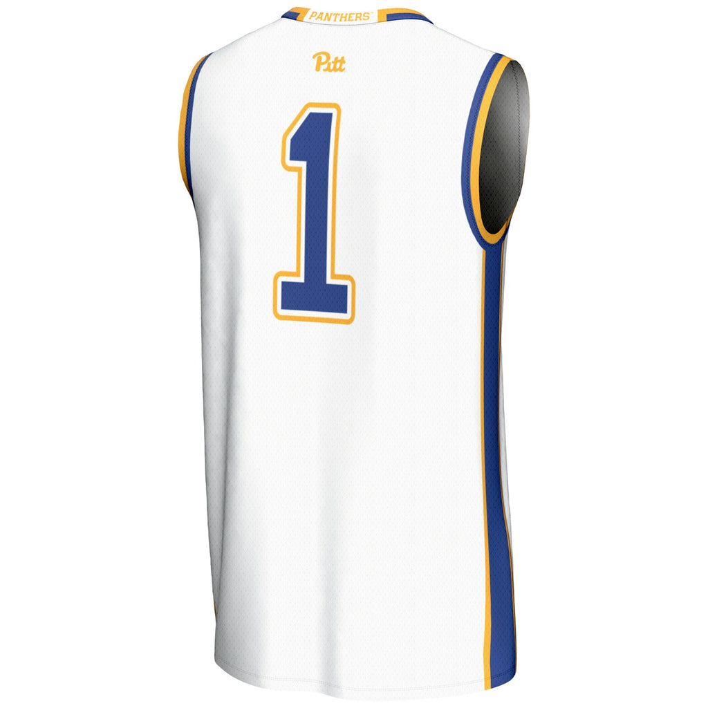#1 Pitt Panthers Lightweight Basketball Jersey - White product image 4, provided for visual reference and product detail