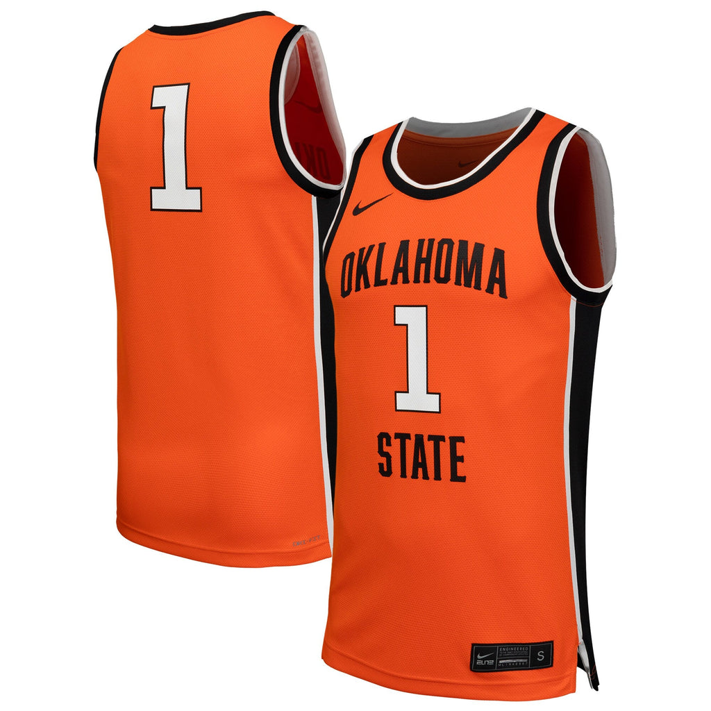 #1 Oklahoma State Cowboys Replica Basketball Jersey - Orange product image 2, provided for visual reference and product