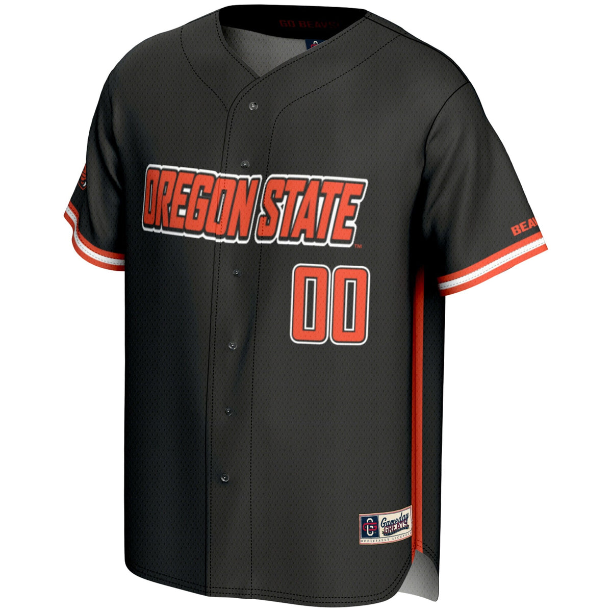 Oregon State Beavers NIL Pick-A-Player Lightweight Baseball Jersey - Black product image 3, provided for visual reference