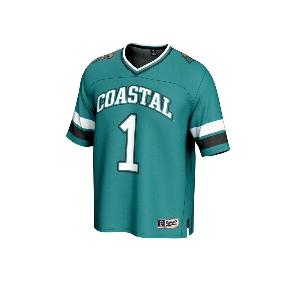 #1 Coastal Carolina Chanticleers Lightweight Collegiate Football Fashion Jersey - Teal product image 3, provided for visual