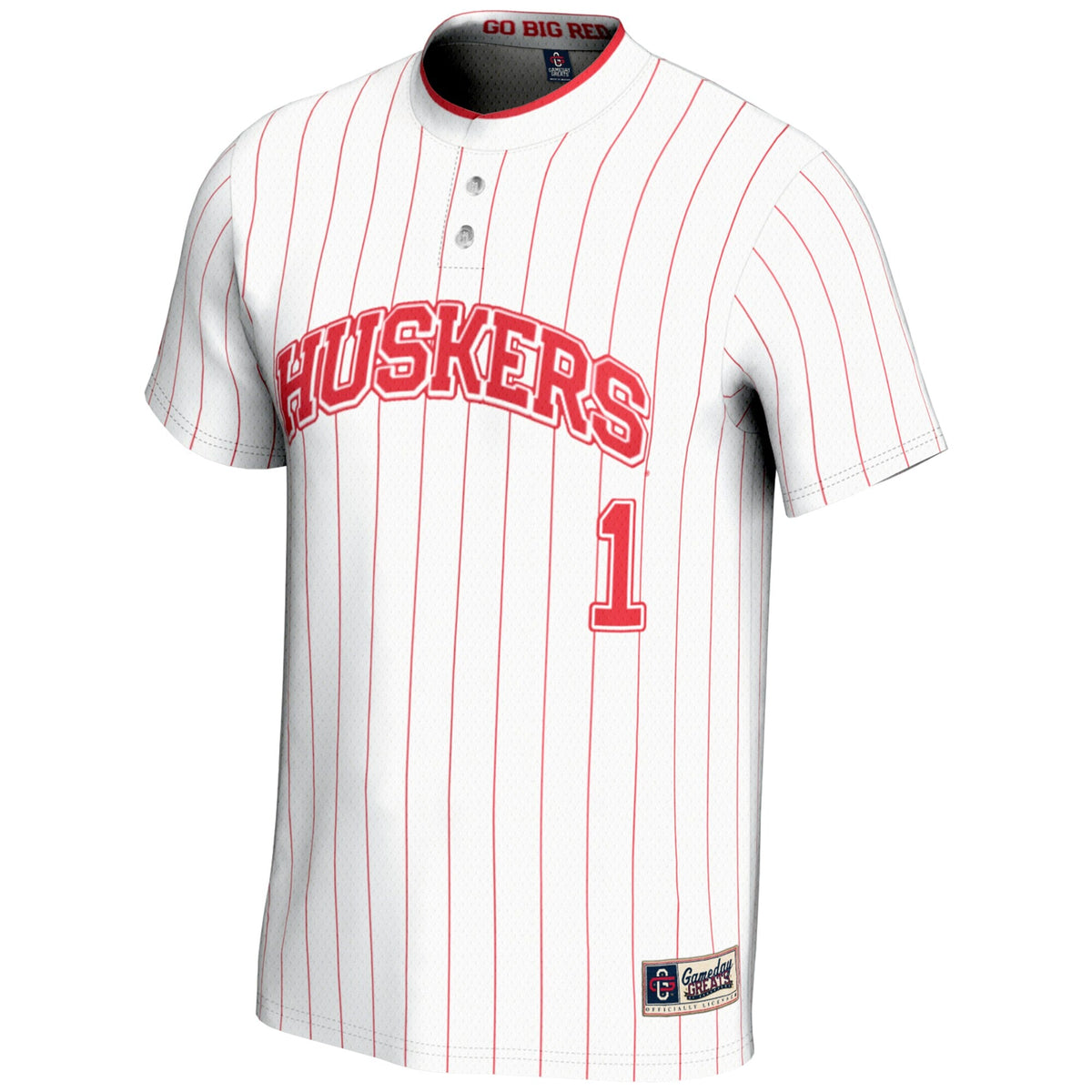 #1 Nebraska Huskers Lightweight Softball Jersey - White product image 3, provided for visual reference and product detail