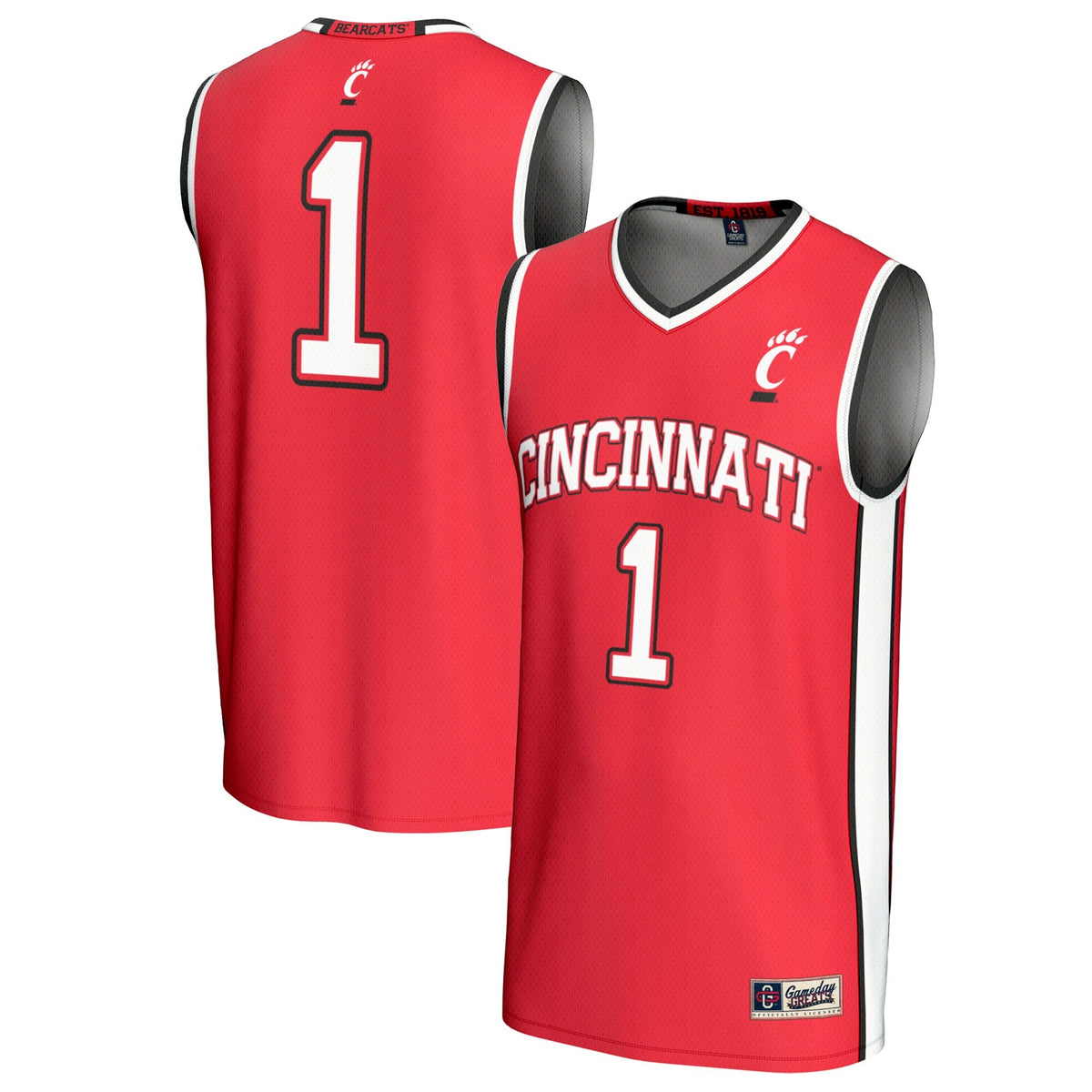 #1 Cincinnati Bearcats Lightweight Basketball Fashion Jersey - Red product image 2, provided for visual reference and