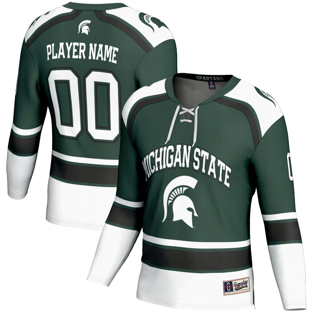 Michigan State Spartans Ice Hockey NIL Pick-A-Player Jersey - Green product image 1, provided for visual reference and