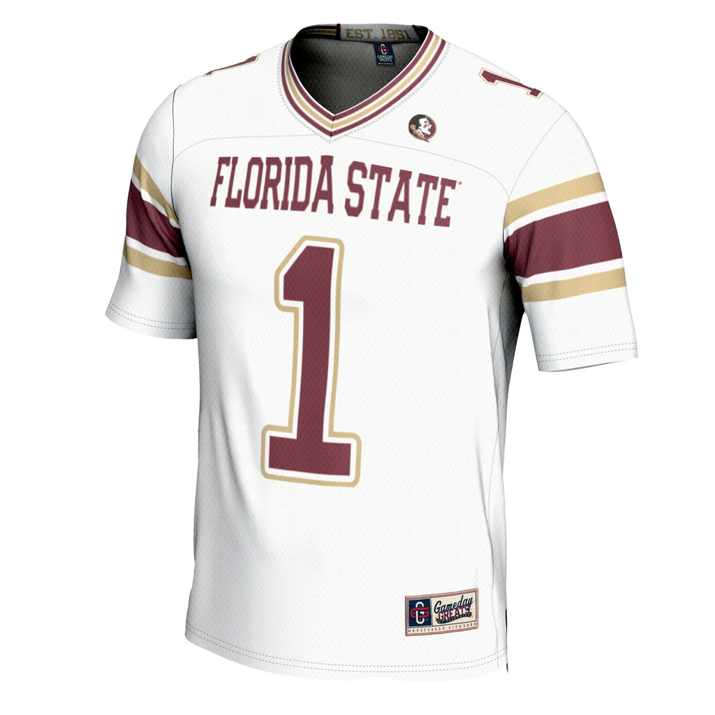#1 Florida State Seminoles Football Jersey - White product image 3, provided for visual reference and product detail review