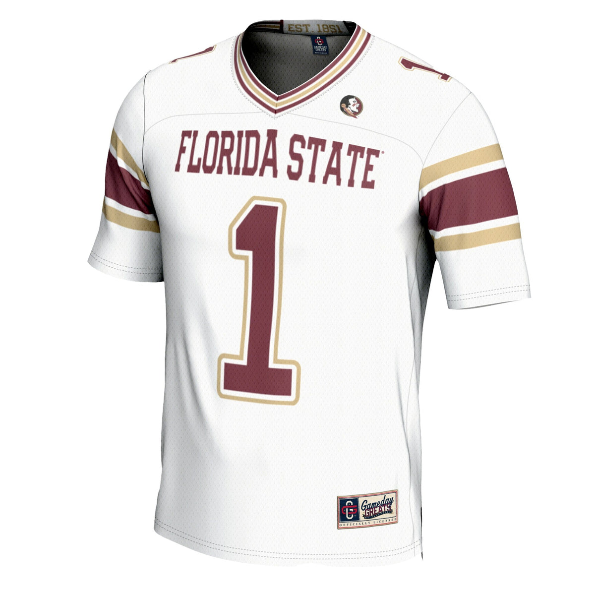 #1 Florida State Seminoles Football Jersey - White product image 3, provided for visual reference and product detail review