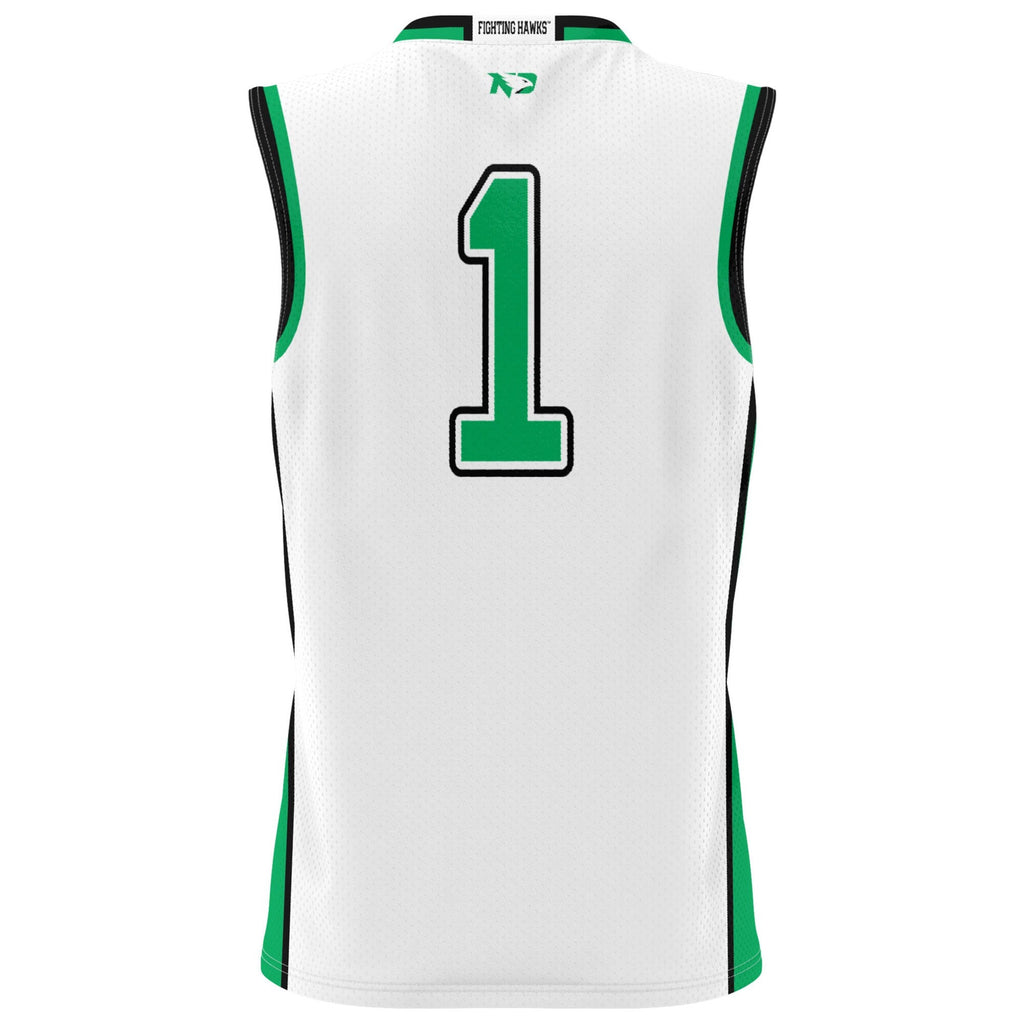 #1 North Dakota Lightweight Basketball Fashion Jersey - White product image 4, provided for visual reference and product