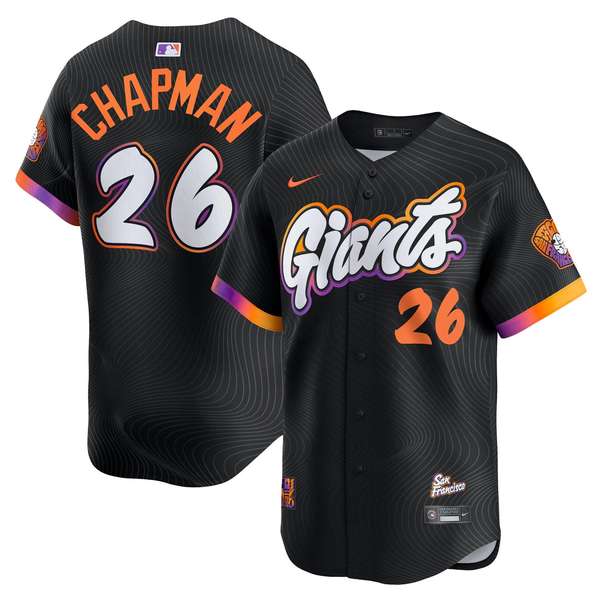 San Francisco Giants Matt Chapman Anthracite 2025 City Connect Limited Jersey product image 1, provided for visual reference