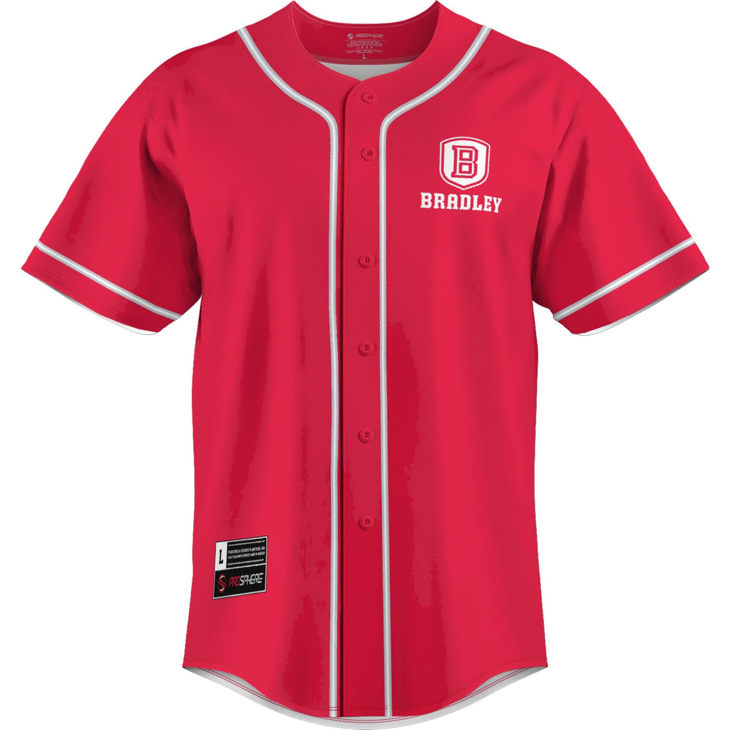 Bradley Braves Lightweight Baseball Jersey - Red product image 3, provided for visual reference and product detail review