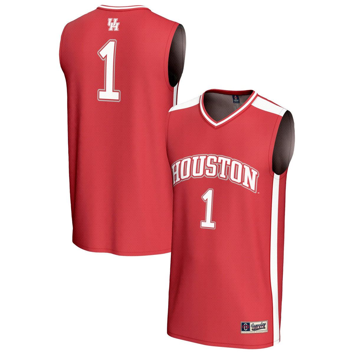 #1 Houston Cougars Lightweight Basketball Fashion Jersey - Red product image 1, provided for visual reference and product