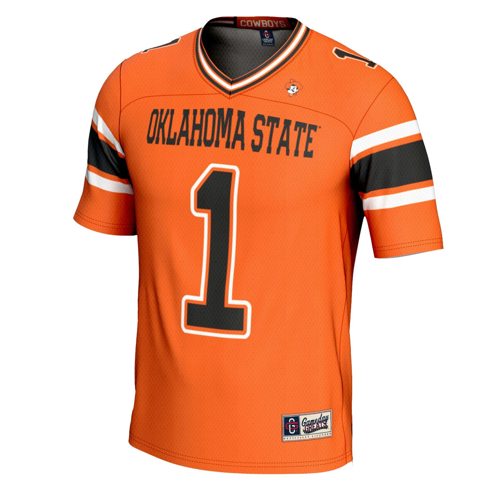 #1 Oklahoma State Cowboys Football Jersey - Orange product image 3, provided for visual reference and product detail review