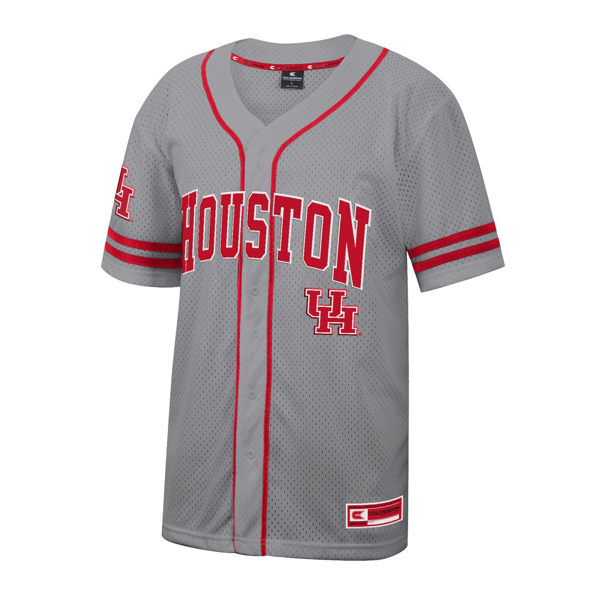 Houston Cougars Free Spirited Baseball Jersey - Gray product image 3, provided for visual reference and product detail review