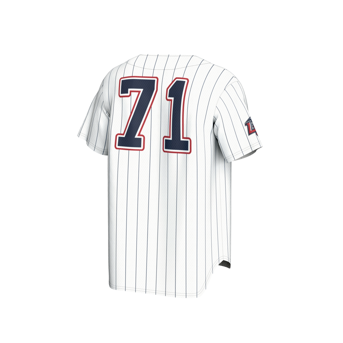 Adult #71 White Liberty Flames Lightweight Collegiate Baseball Fashion Jersey product image 4, provided for visual reference