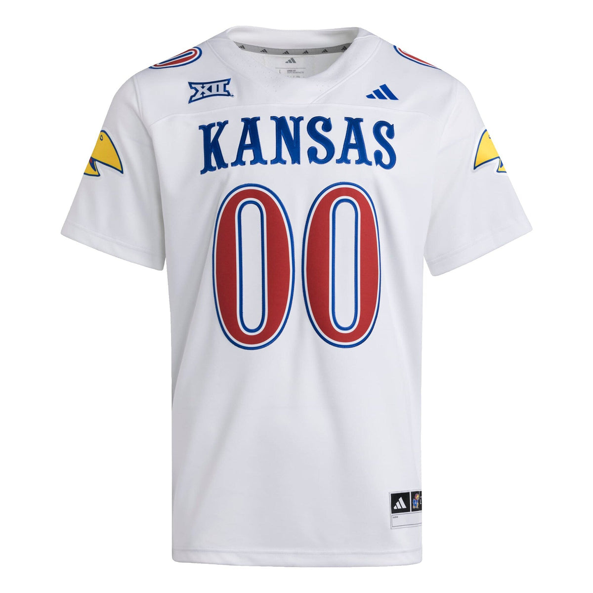 #00 Kansas Jayhawks Premier Strategy Jersey - White product image 3, provided for visual reference and product detail review