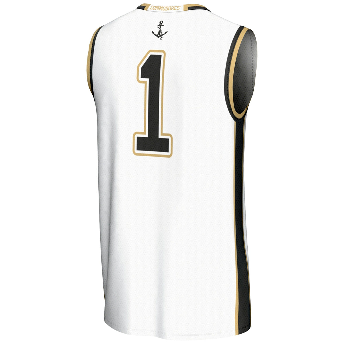 #1 Vanderbilt Commodores Replica Lightweight Basketball Jersey - White product image 4, provided for visual reference and