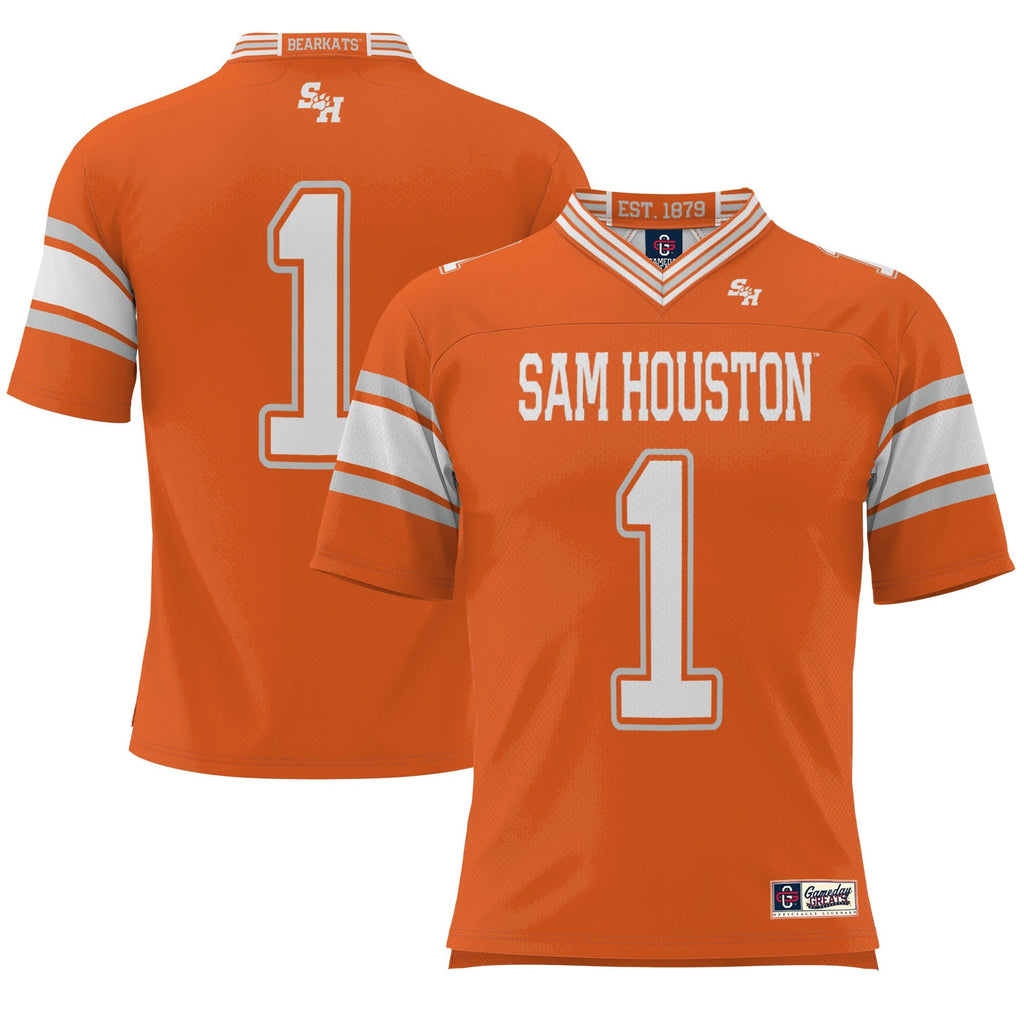 #1 Sam Houston State Bearkats Endzone Football Jersey - Orange product image 2, provided for visual reference and product