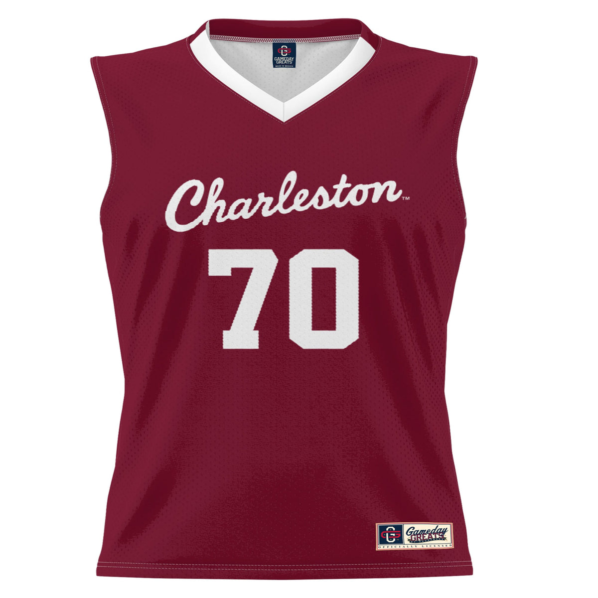 #70 Charleston Cougars Lightweight Basketball Jersey - Crimson product image 2, provided for visual reference and product
