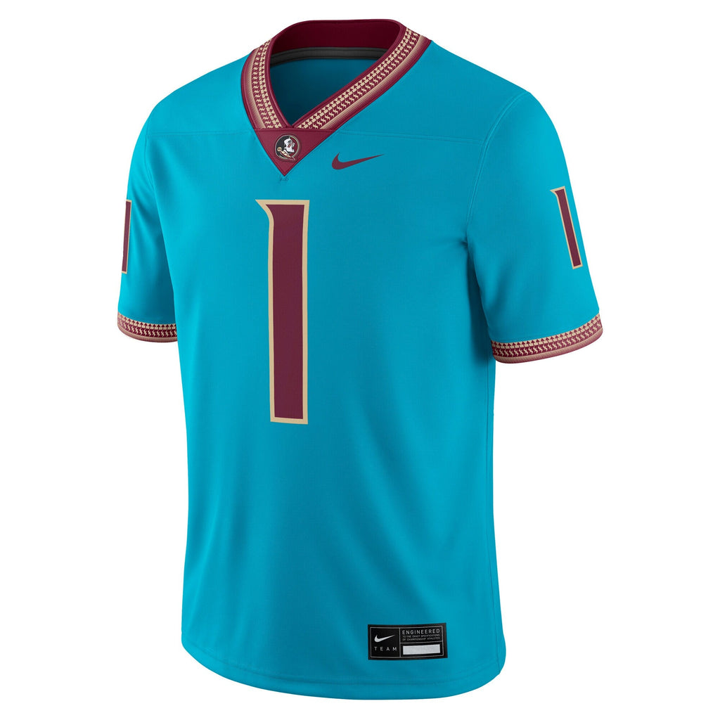 Turquoise Florida State Seminoles Alternate Game Jersey product image 3, provided for visual reference and product detail