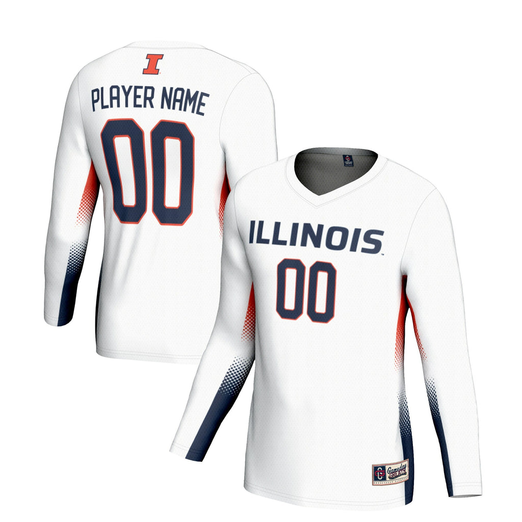 Illinois Fighting Illini NIL Lightweight Volleyball Jersey - White product image 1, provided for visual reference and