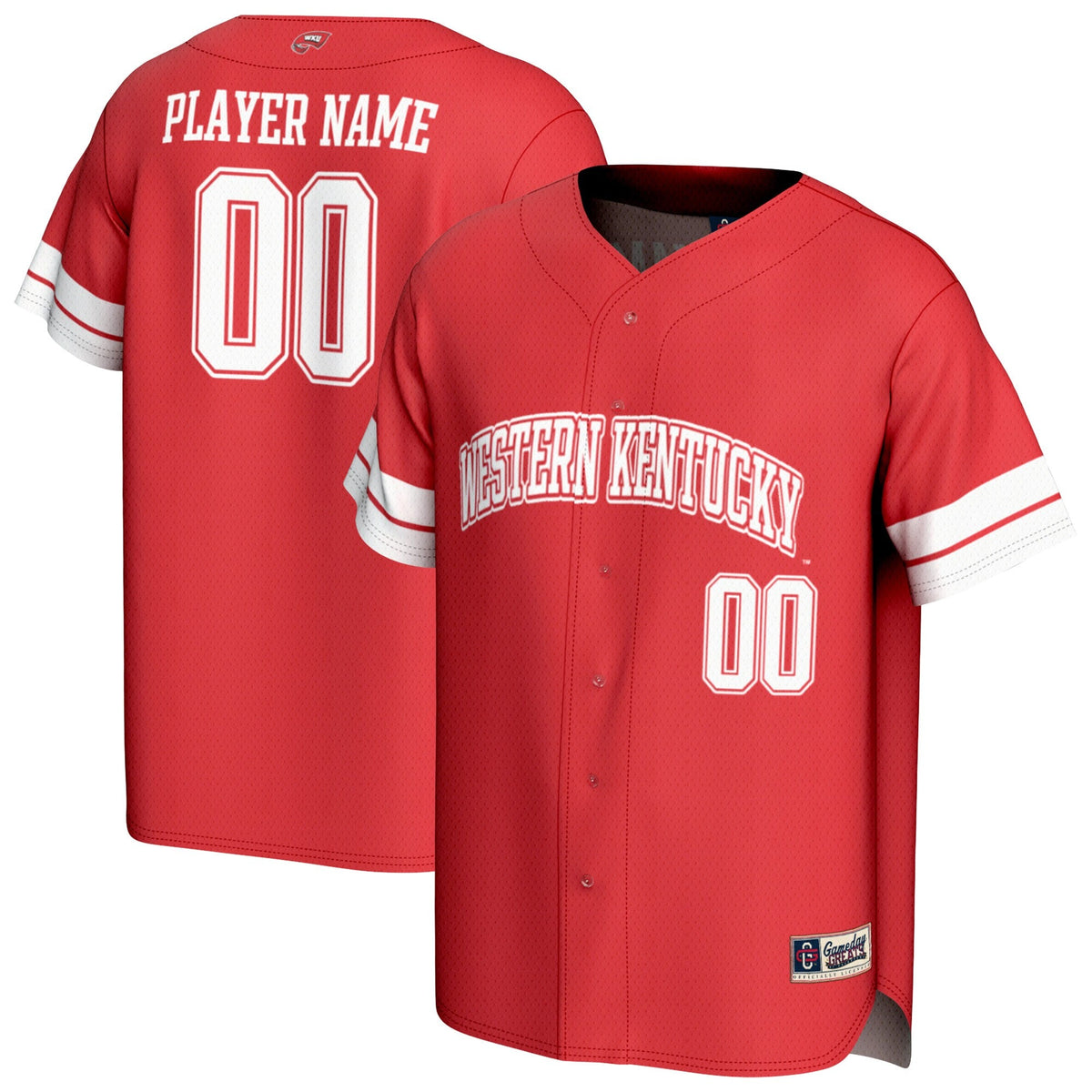Western Kentucky Hilltoppers NIL Pick-A-Player Baseball Lightweight Jersey - Red product image 2, provided for visual