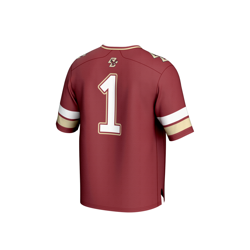 #1 Boston College Eagles Lightweight Collegiate Football Fashion Jersey - Maroon product image 4, provided for visual