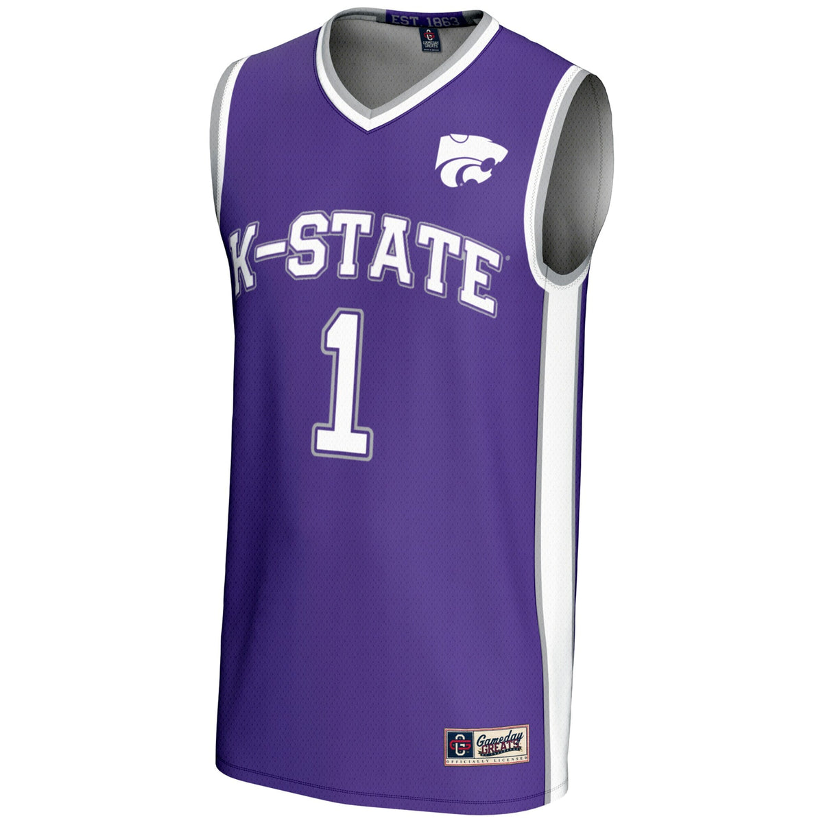 #1 Kansas State Wildcats Lightweight Basketball Jersey - Purple product image 3, provided for visual reference and product