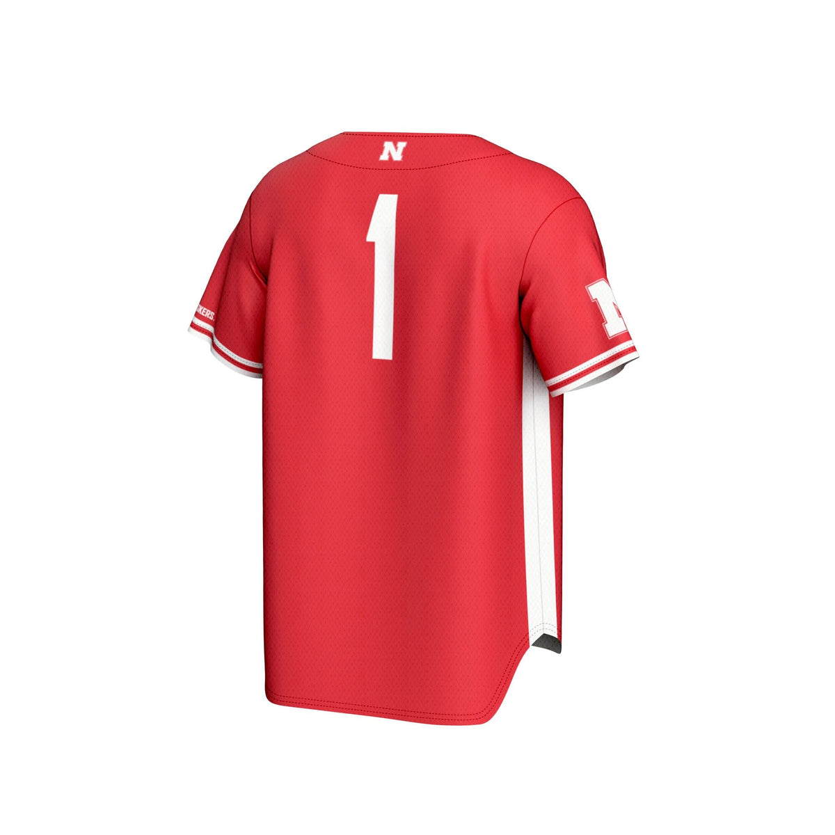 #1 Nebraska Huskers Lightweight Baseball Jersey - Scarlet product image 4, provided for visual reference and product detail