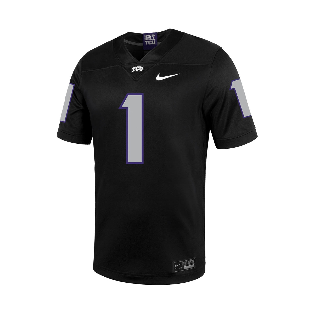 #1 TCU Horned Frogs Untouchable Football Jersey – Black product image 3, provided for visual reference and product detail